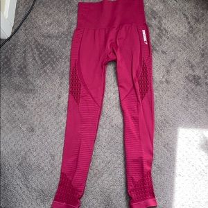 maroon garnet gymshark leggings high waisted